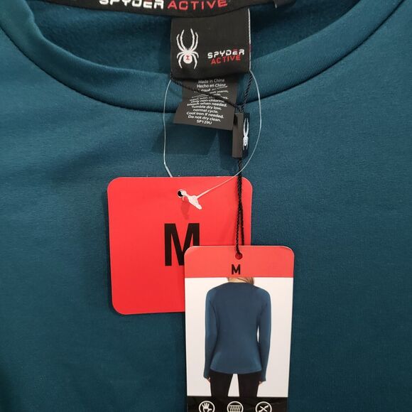 Spider Active Wear Women's Medium Long Sleeve Thumbholes Fleece-lined Green NWT - Picture 3 of 9